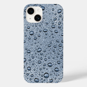 Funda Para iPhone 14 De Case-Mate gotas de agua de color gris metálico