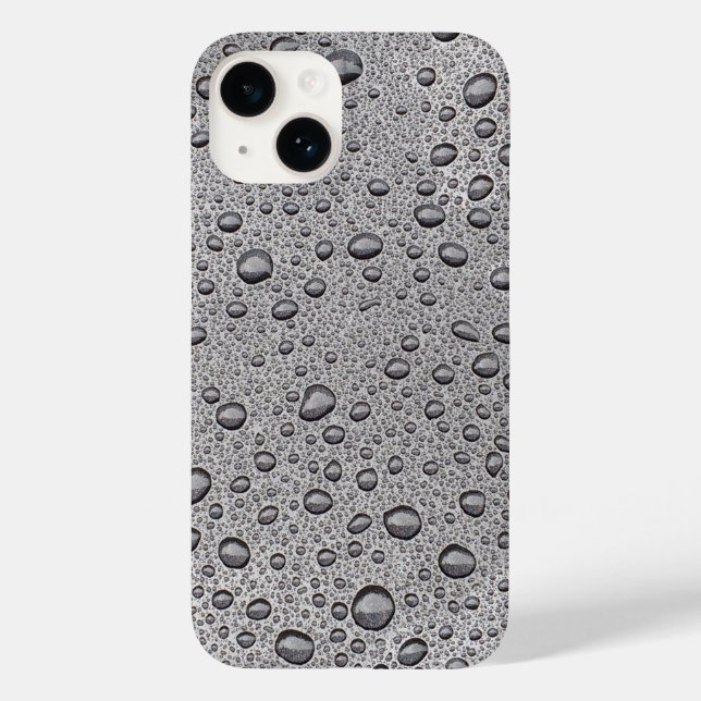 Funda De Case-Mate Para iPhone Gotas de agua gris (Reverso )