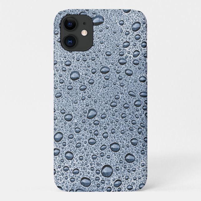Funda De Case-Mate Para iPhone Gotas de agua gris de cañón (Reverso)