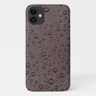 Funda Para iPhone 11 gotas de agua marrón granate