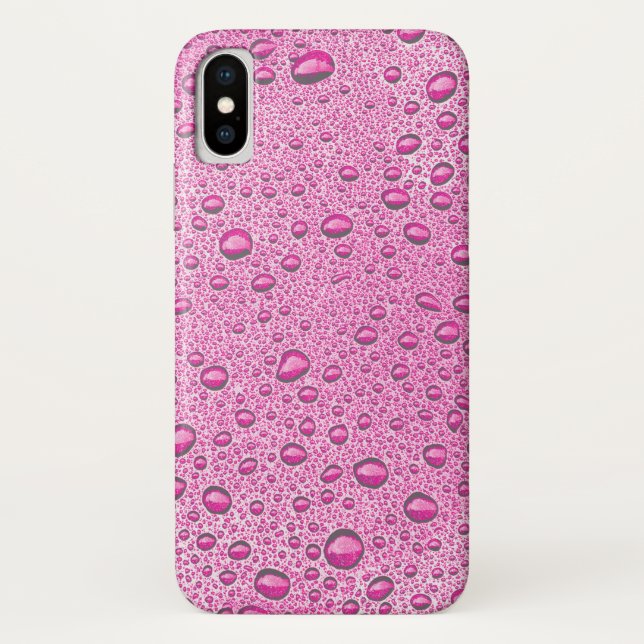 Funda De Case-Mate Para iPhone Gotas de agua rosada caliente (Reverso)