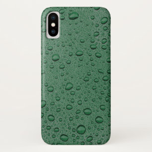 Funda Para iPhone X Gotas de agua verde