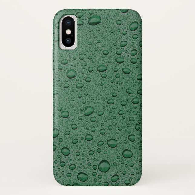 Funda De Case-Mate Para iPhone Gotas de agua verde (Reverso)