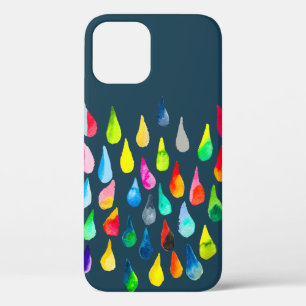 Funda Para iPhone 12 Gotas de lágrima acuarela colorida caprichosa