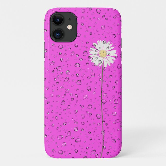 Funda De Case-Mate Para iPhone gotas de lluvia en margarita blanca (Reverso)