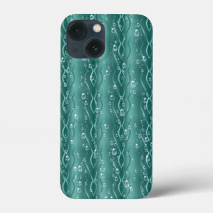 Funda Para iPhone 13 Mini Gotas de lluvia Metalizado verdes