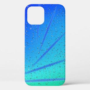 Funda Para iPhone 12 Gotas De Lluvia Sobre El Resumen Verde Y Azul