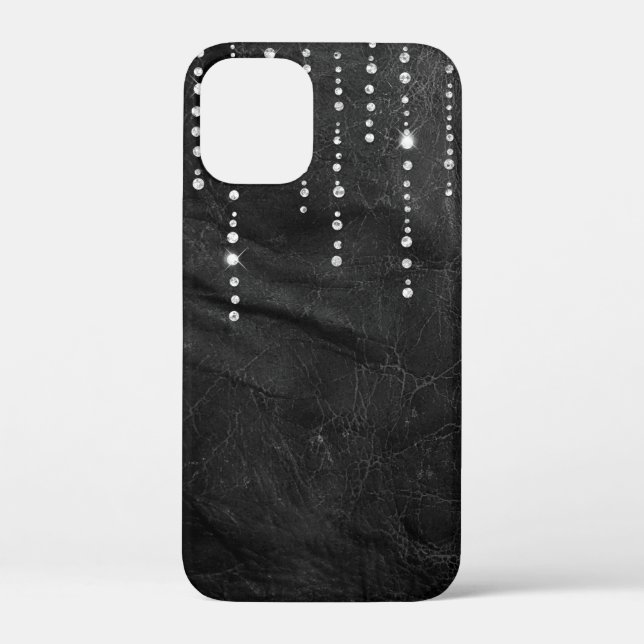 Funda De Case-Mate Para iPhone goteo de diamantes sobre cuero (Reverso )