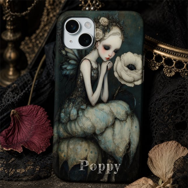 Funda De Case-Mate Para iPhone Gothic Fairy Flor Blanca Personalizada Whimsgoth (Subido por el creador)