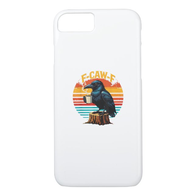 Funda De Case-Mate Para iPhone Gothic Raven Funny Halloween F Caw F Coffee (Reverso)
