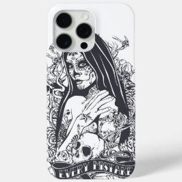 Funda Para iPhone 15 Pro Max Gothic Sugar Skull Woman Tattoo Art