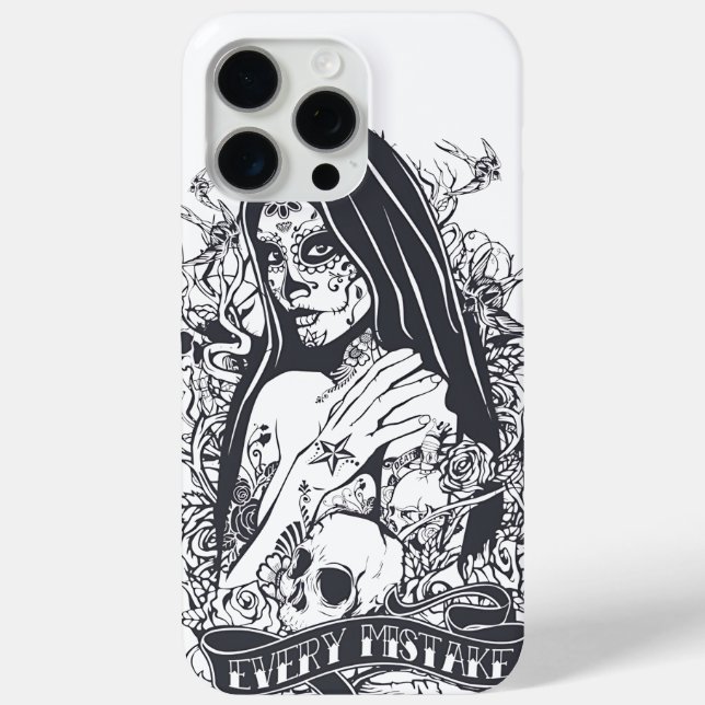 Funda De Case-Mate Para iPhone Gothic Sugar Skull Woman Tattoo Art (Reverso )