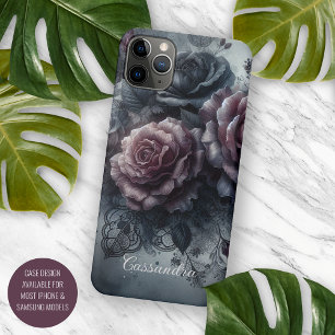 Funda Para iPhone 11 Pro Max Gótico Chic Personalizado Rosa Floral Victoriano