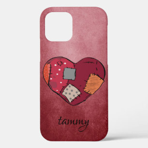 Funda Para iPhone 12 Gótico con el corazón paralizado en fondo rojo osc