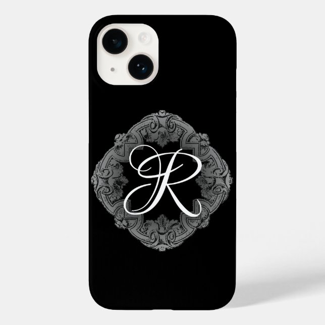 Funda De Case-Mate Para iPhone Gótico elegante inicial (Reverso )