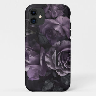 Funda Para iPhone 11 Gótico floral Rosa morado de lavanda