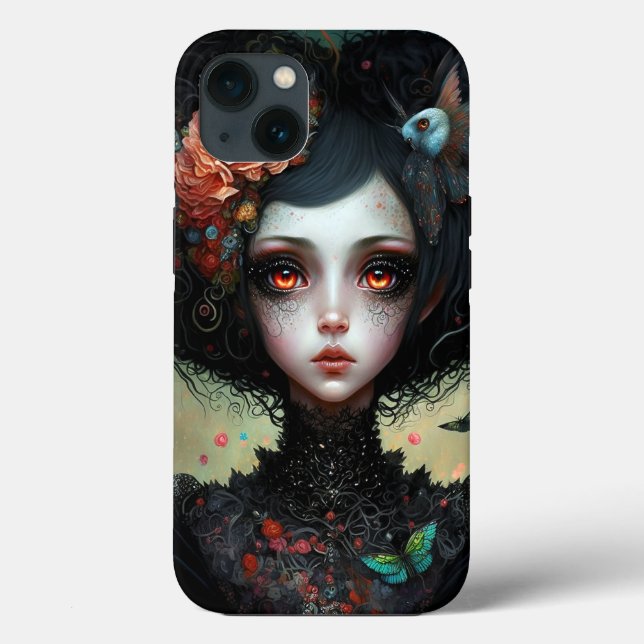 Funda De Case-Mate Para iPhone Gótico Típico Chica Gótico (Reverso )
