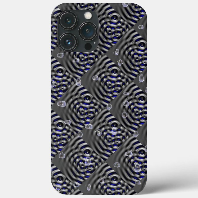Funda De Case-Mate Para iPhone Gotitas de lluvia en metal (Reverso )