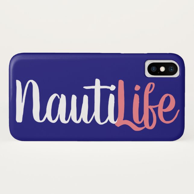 Funda De Case-Mate Para iPhone Grabación de bonito NAUTI LIFE SCRIPT | (Reverso (horizontal))