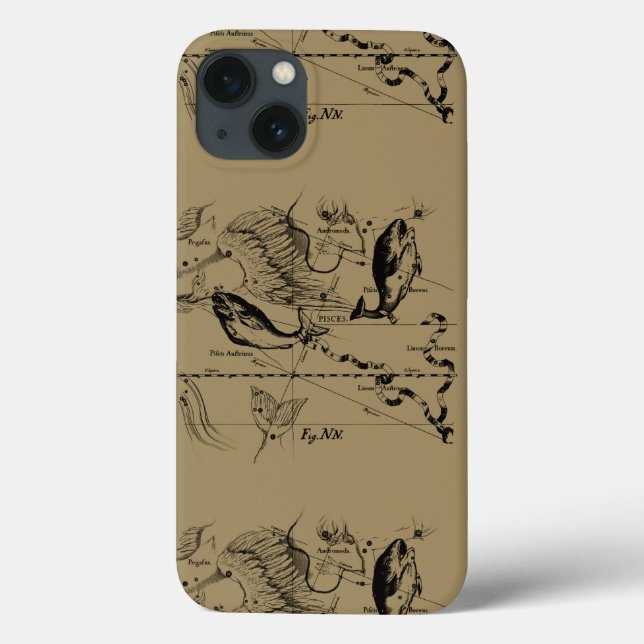 Funda De Case-Mate Para iPhone Grabado De Constelación Pisces Hevelius 1690 (Reverso)