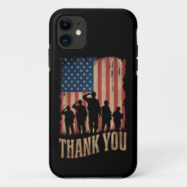 Funda Para iPhone 11 Gracias Día de los Veteranos Bandera Americana Vin