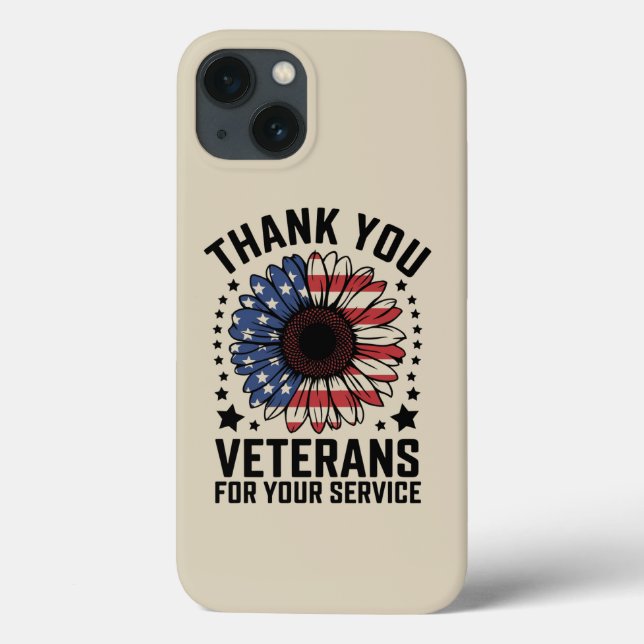 Funda De Case-Mate Para iPhone Gracias Veteranos Día de los Veteranos Militares d (Reverso)