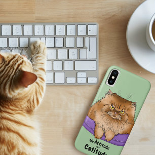 Funda Para iPhone X Graciosa actitud del gato