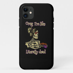 Funda Para iPhone 11 Graciosa bebida de Skeleton Estoy literalmente mue