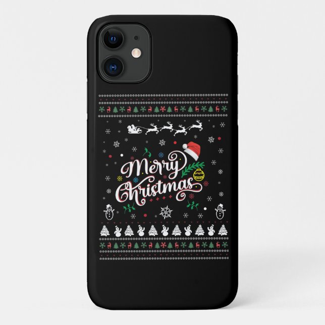 Funda De Case-Mate Para iPhone Graciosa Feliz Navidad (Reverso)