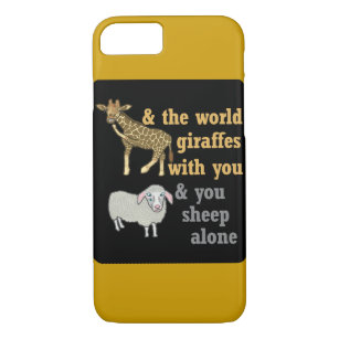Funda Para iPhone 8/7 Graciosa jirafa y oveja de un animal con un pistol