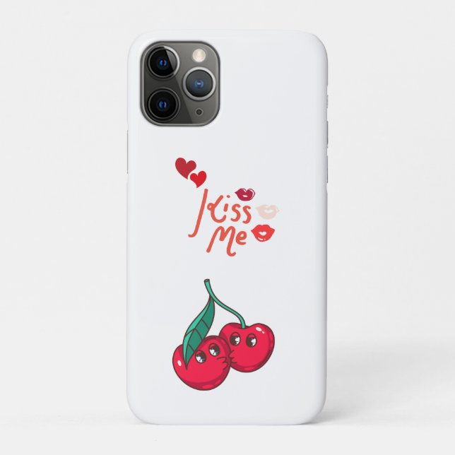 Funda De Case-Mate Para iPhone Graciosas cerezas enamoradas. (Reverso)