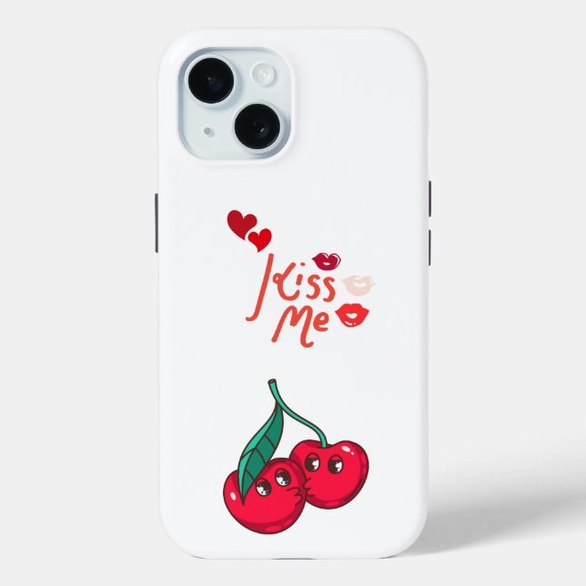 Funda De Case-Mate Para iPhone Graciosas cerezas enamoradas. (Reverso )
