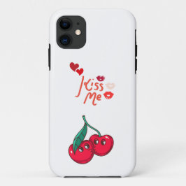 Funda Para iPhone 11 Graciosas cerezas enamoradas.