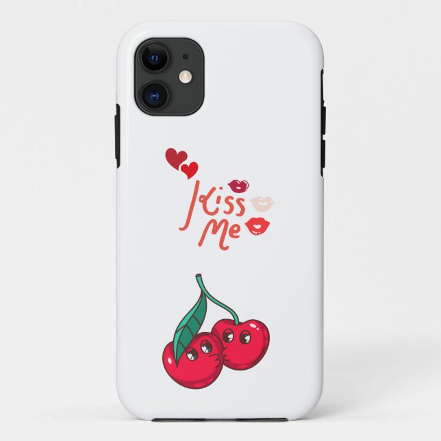 Funda De Case-Mate Para iPhone Graciosas cerezas enamoradas. (Reverso)
