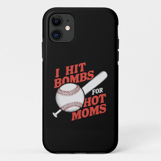Funda De Case-Mate Para iPhone Gracioso Béisbol Retro Golpeé Bombas Para Mamás Ca (Reverso)