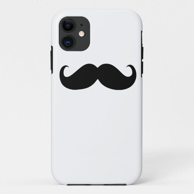 Funda De Case-Mate Para iPhone Gracioso bigote negro sobre fondo blanco (Reverso)