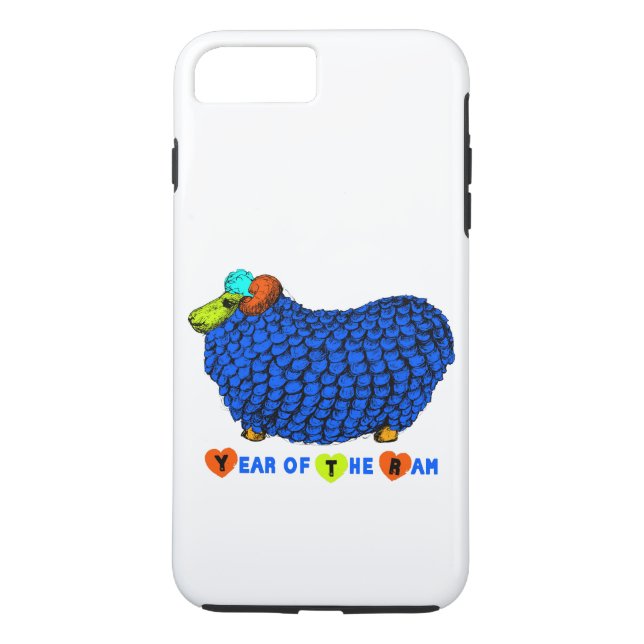 Funda De Case-Mate Para iPhone Gracioso Blue Ram Año Chino Zodiac iPhone (Reverso)