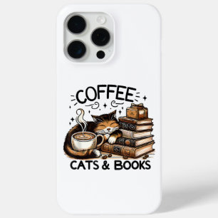 Funda Para iPhone 15 Pro Max Gracioso Café Café Los Libros De Idea De Regalo A 