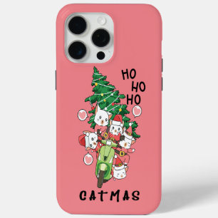 Funda Para iPhone 15 Pro Max Gracioso Cat Claus Merry Catmas