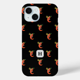 Funda Para iPhone 15 Gracioso Chili picante En Patrón De Fuego