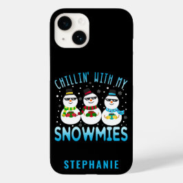 Funda Para iPhone 14 De Case-Mate Gracioso Chillin' Con Mis Navidades Snowmies