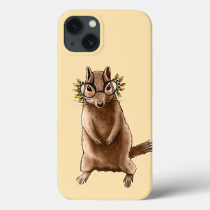 Funda Para iPhone 13 Gracioso Chipmunk Squirrel Geek Animal Art