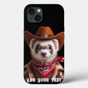 Funda Para iPhone 13 Gracioso Cowboy Ferret Western Style