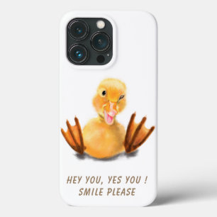 Funda Para iPhone 13 Pro Gracioso Duckling amarillo juguetón Wink Happy Smi