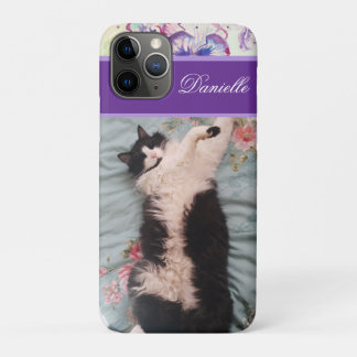 Funda Para iPhone 11 Pro Gracioso gato de Tuxedo haciendo un feliz baile mo