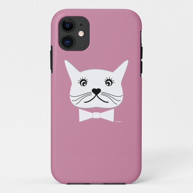 Funda De Case-Mate Para iPhone Gracioso gato macho de ojos cruzados, Guay (Reverso)