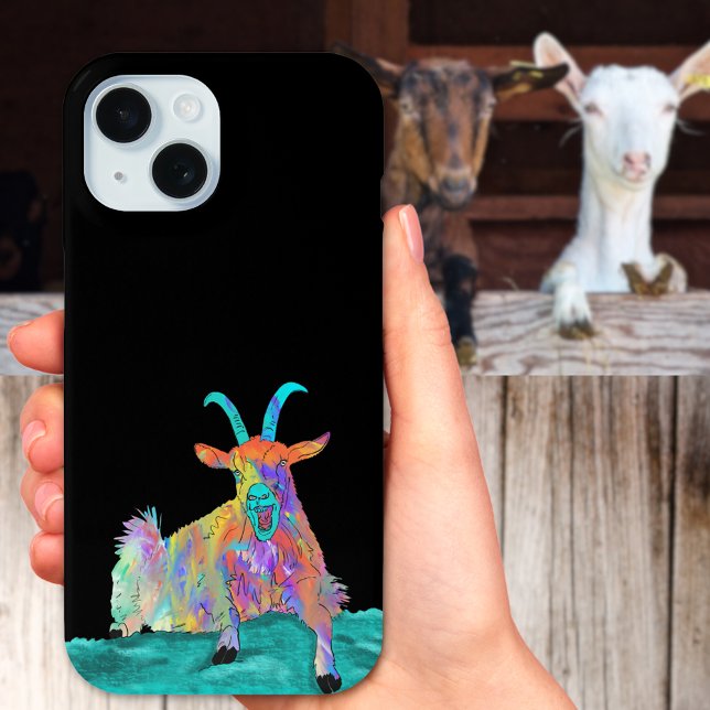 Funda De Case-Mate Para iPhone Gracioso gritando cabra (Funny screaming goat colorful farm animal art humor phone case)