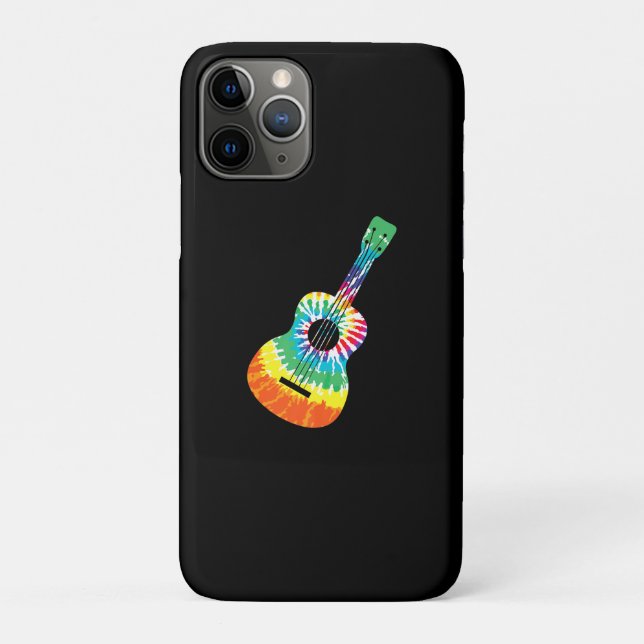 Funda De Case-Mate Para iPhone Gracioso Hippie Arco Arcoiris Tye Guitarra Acústic (Reverso)