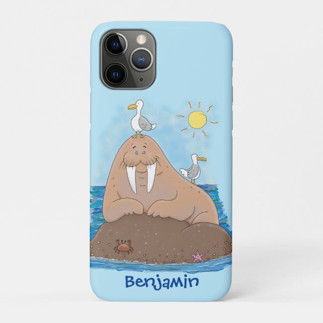 Funda De Case-Mate Para iPhone Gracioso ilustracion personalizado de moras felice (Reverso)