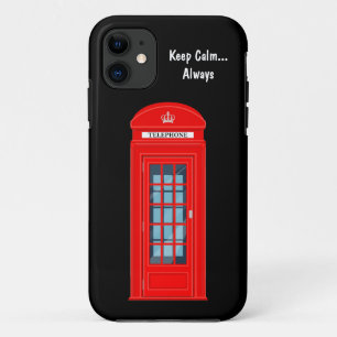 Funda Para iPhone 11 Gracioso mantener la calma en la cabina telefónica